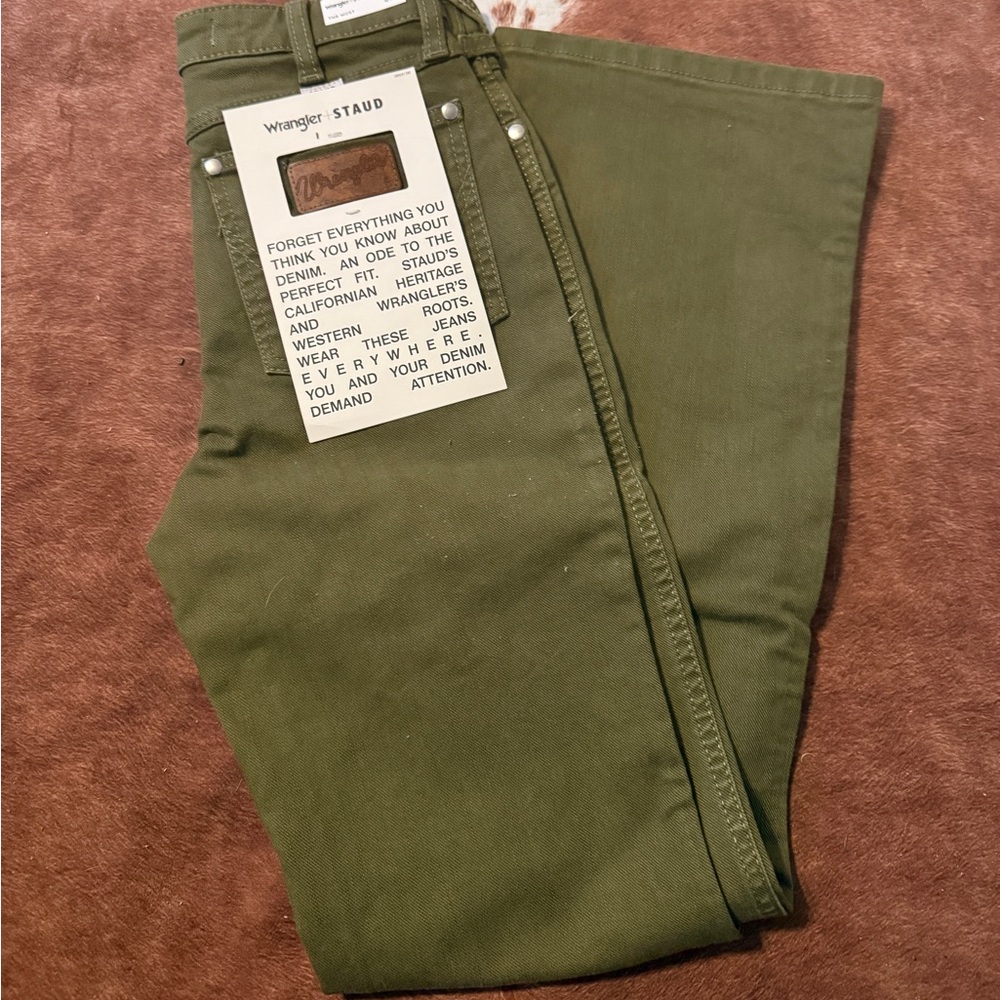 NWT green wranglers x straut jeans - Picture 2 of 5